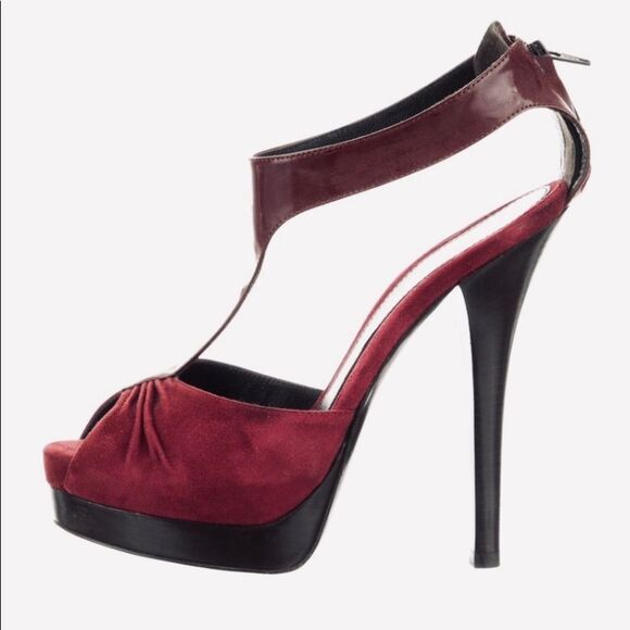 Fendi Sunshine 60MM Velvet Platform Sandals | Saks Fifth Avenue Y2K Fendi platform sandals Burgundy suede Sz 10